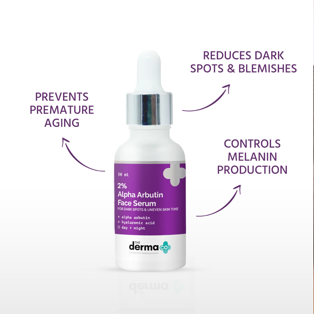 The Derma Co 2% Alpha Arbutin Serum For Dark Spots & Uneven Skin Tone