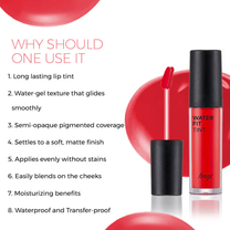 The Face Shop Water Fit Lip Tint - Rose Pink, Waterproof & Long Lasting Lip & Cheek Tint