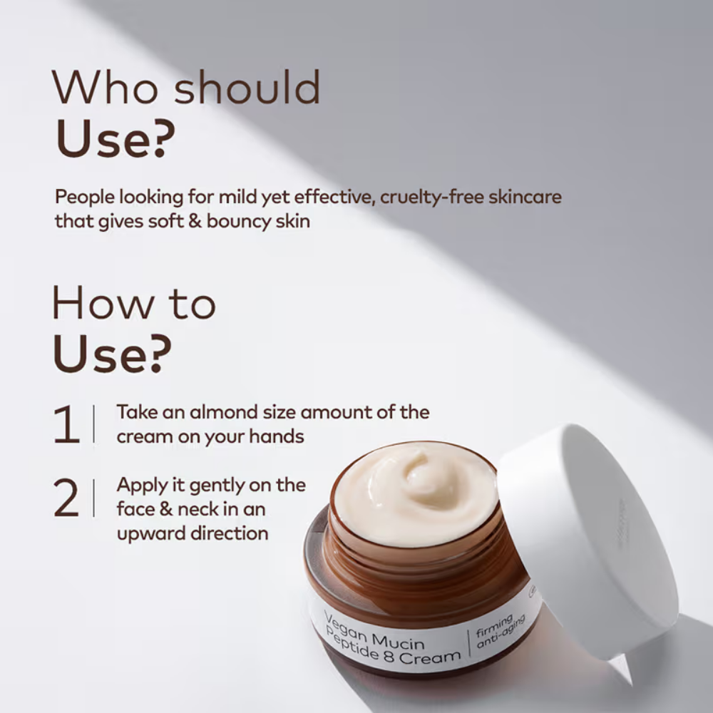 The Face Shop Alltimate Vegan Mucin 8 Peptide Cream - Anti Aging Korean Moisturizer with No Snails