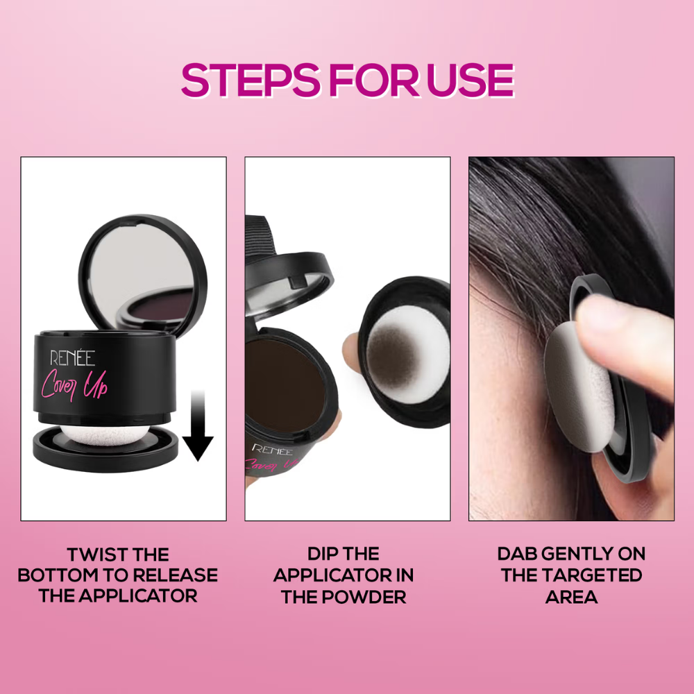 RENEE Cover-Up Hair Powder For Men & Women, For Instant Grey Hair Coverage & Root Touch-Up