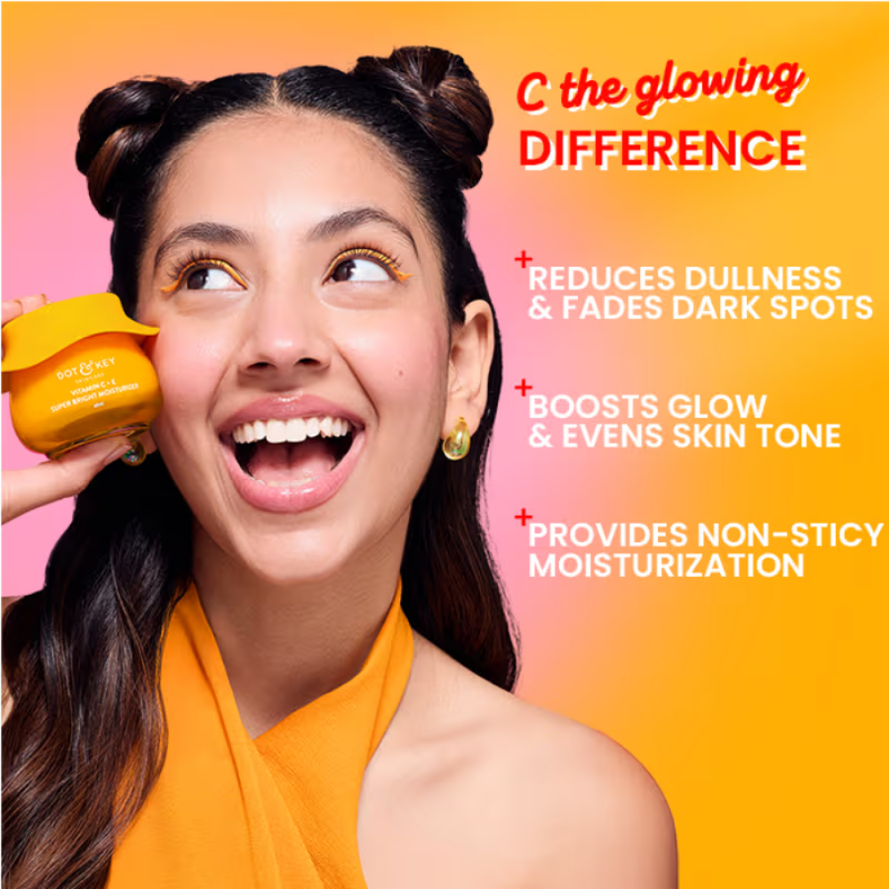 Dot & Key Vitamin C + E Super Bright Moisturizer With Sicilian Blood Orange, Boosts Glow, Light Gel
