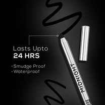 RENEE Midnight Kohl Kajal With Sharpener,Waterproof,Smudge-Proof & Lasts Up To 24 Hours- Black