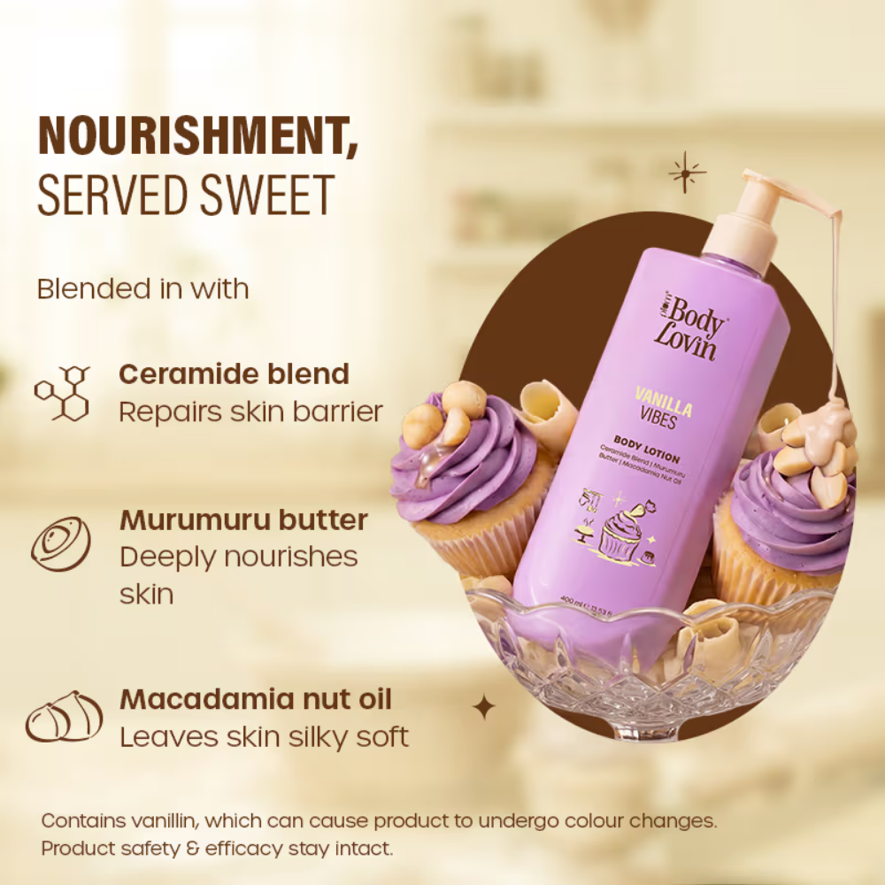 Plum BodyLovin Vanilla Vibes Body Lotion Nourishing & Barrier-Repairing Velvety Cream Formula