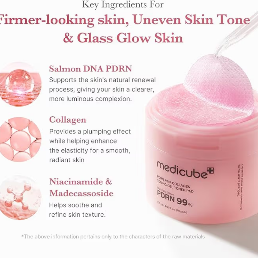 Medicube PDRN Pink Collagen Toning Gel Toner Pad