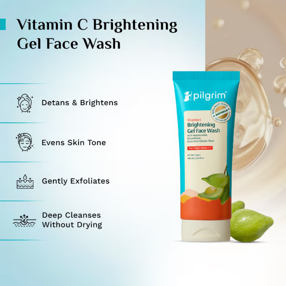Pilgrim Vitamin C Gel Face Wash Wth Kakadu Plum & Lime Pearl