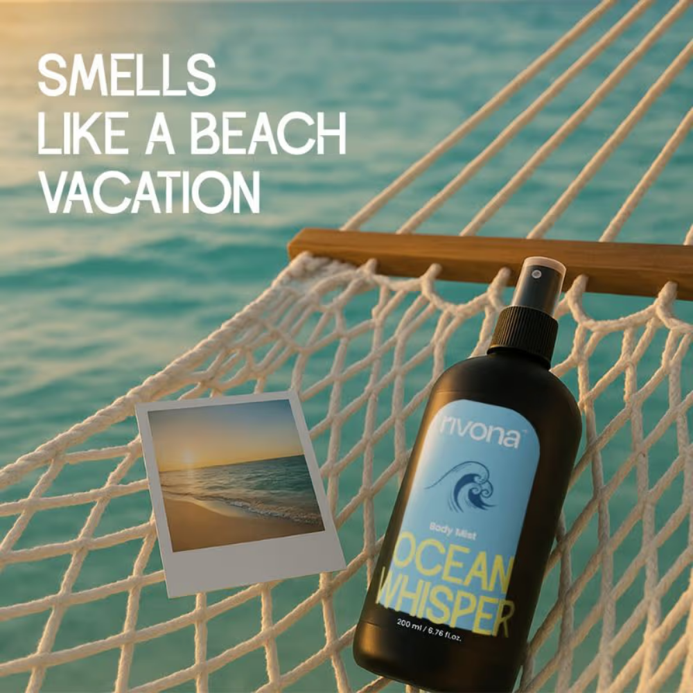 Rivona Naturals Ocean Whisper - Aquatic And Fresh Perfume Body Mist For Long Lasting Fragrance