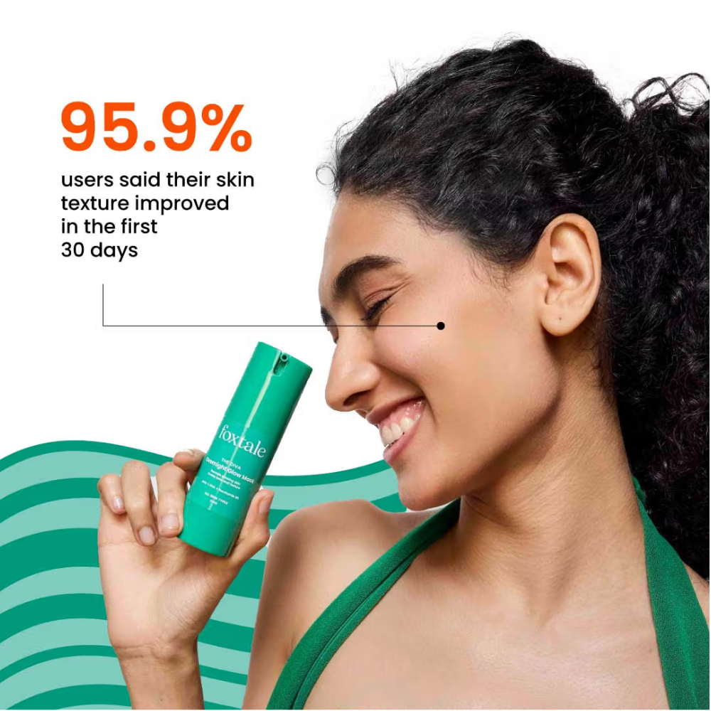 Foxtale Overnight Glow Mask With 4% Glycolic Acid & 3% Lactic Acid For Overnight Salon Like Glow AHA + PHA + Provitamin B5