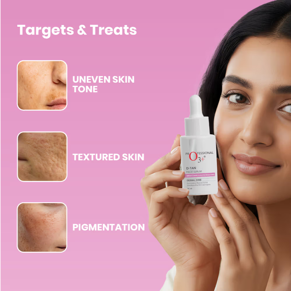 O3+ Dtan Face Serum With Niacinamide For Tan Removal, Glow & Brightening De-Tan