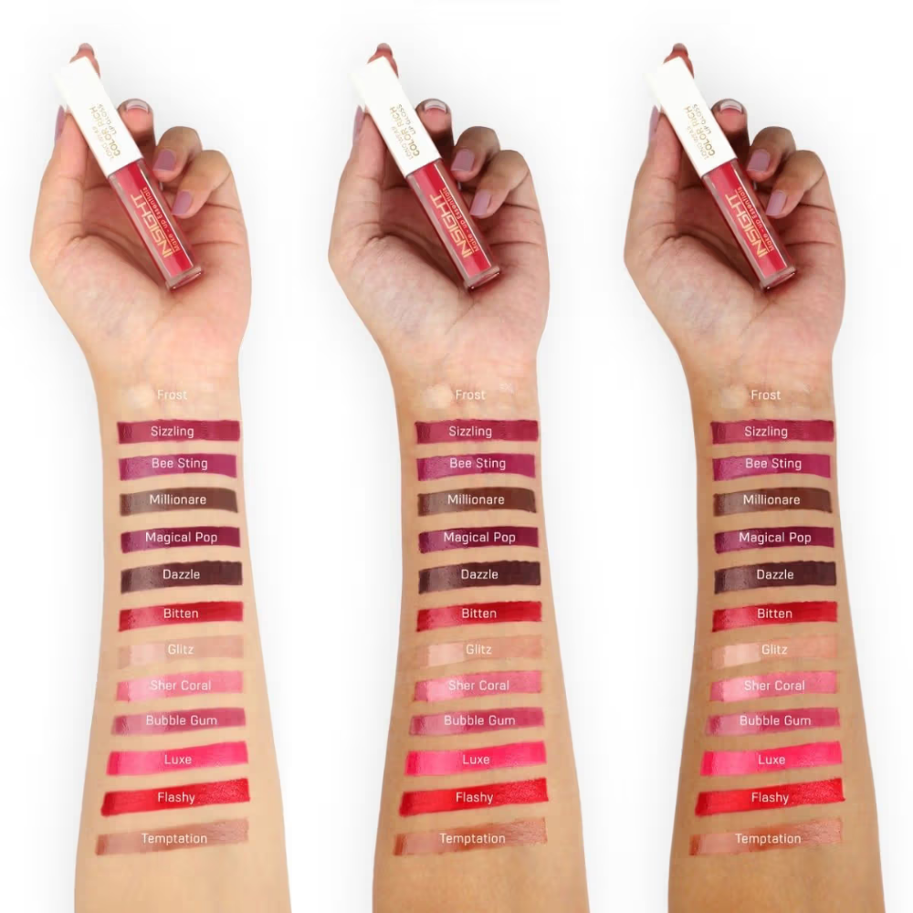 Insight Cosmetics Long Wear Color Rich Lip Gloss, Moisturising Long Wear Formula, Ultra Glossy Finish