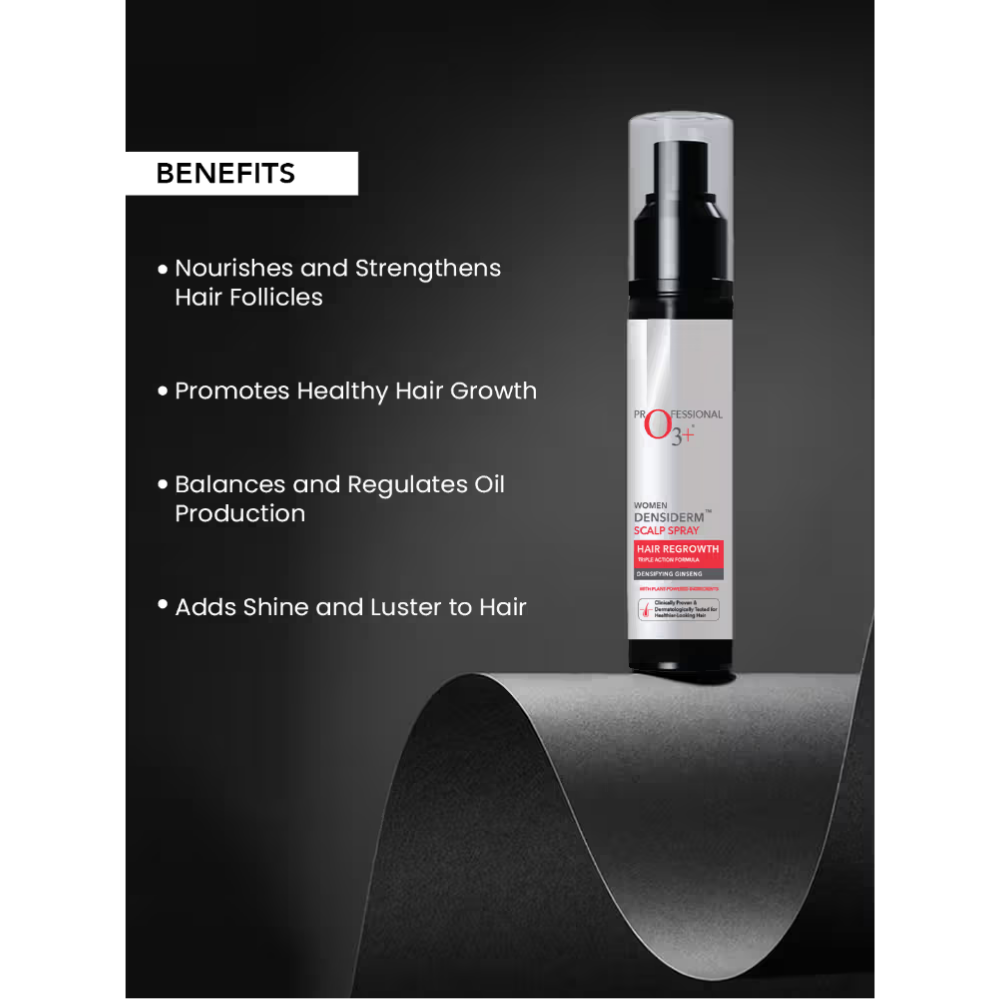 O3+ Women Densiderm Hair Growth Scalp Serum Spray For Anti Hair Loss With Ginseng