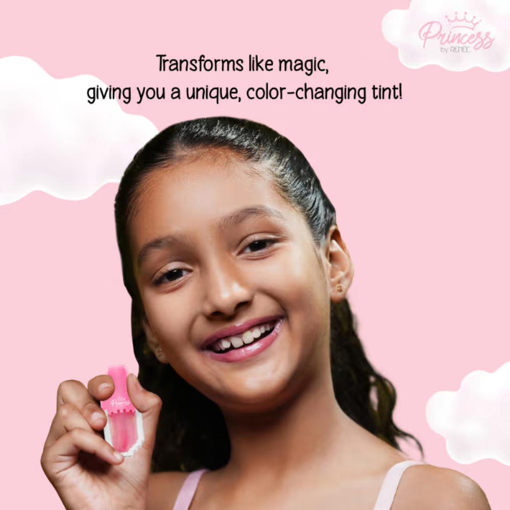 Princess By RENEE Sugar Sparkles Color Changing Lip Gloss, PH-Activated, Lightweight & Non-Drying