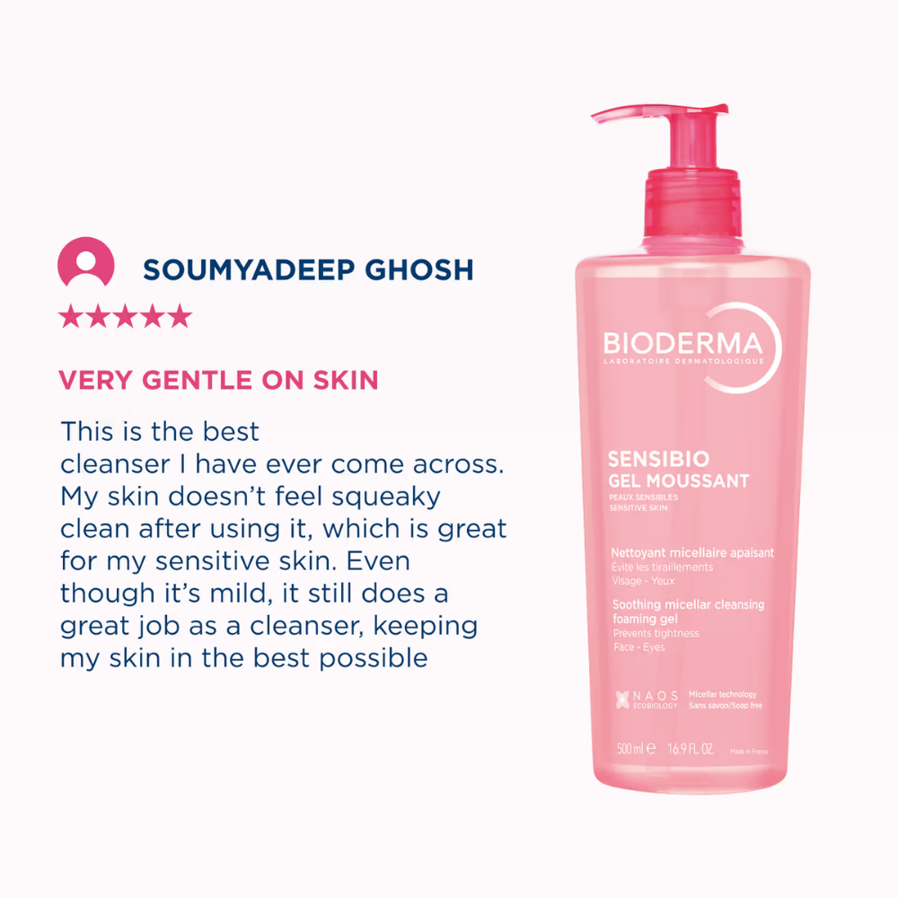 Bioderma Sensibio Gel Moussant SLS Free Cleanser With Vitamin E-24h Hydration-Micellar Gel
