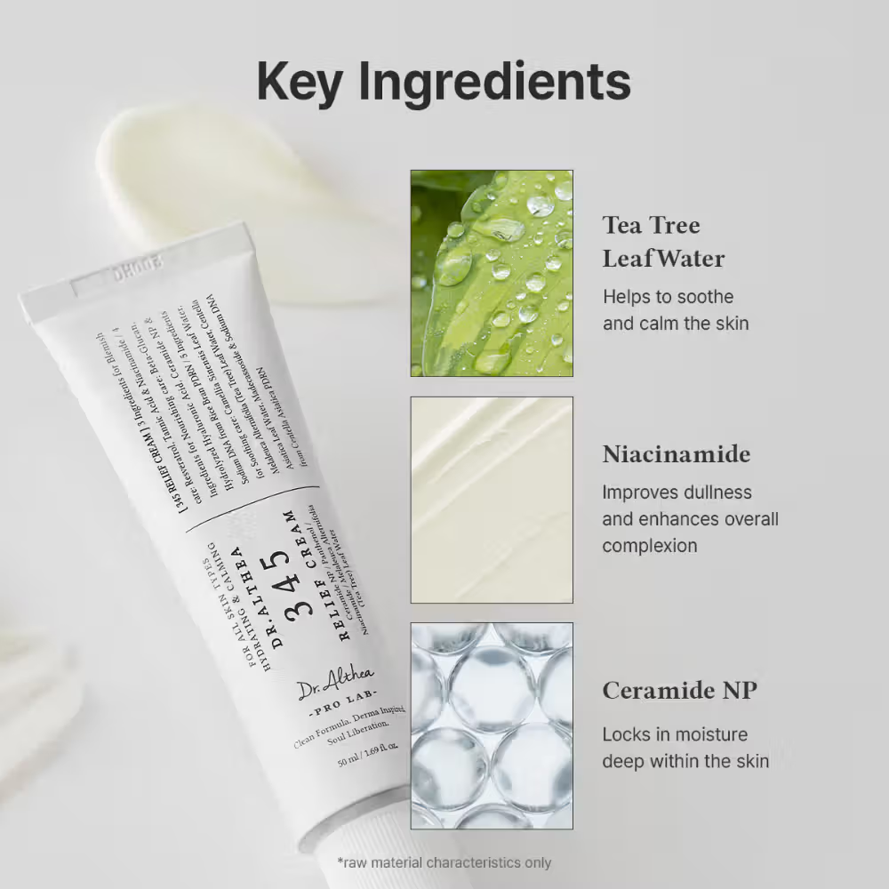 Dr.Althea 345 Relief Cream: Soothing & Barrier Repair Cream with power of Niacinamide & Panthenol