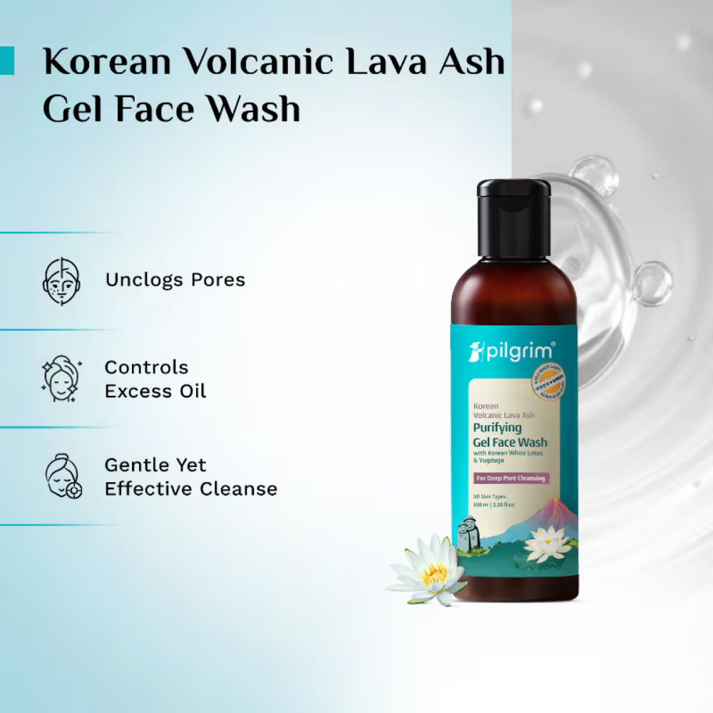 Pilgrim Volcanic Lava Ash Face Wash with Yugdugu & White Lotus