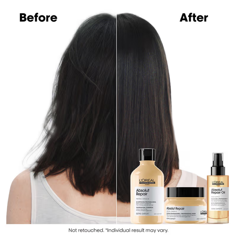 L'Oréal Professionnel Absolut Repair Shampoo For Dry and Damaged Hair With Protein & Omega-9