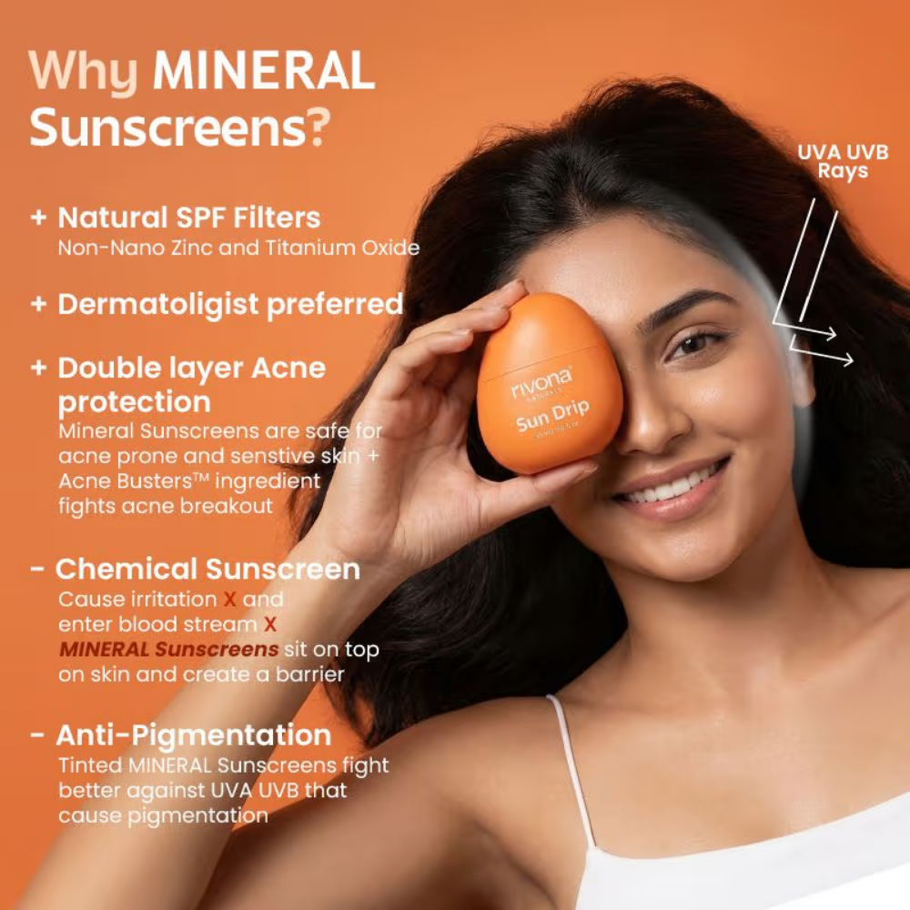 Rivona Naturals Sundrip 100% Mineral Fluid Tinted Sunscreen SPF 50 PA ++