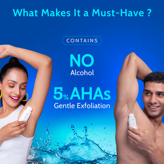 Chemist at Play 5% AHA Underarm Roll On, Lactic Acid Deodrants for Men & Women - Aqua Fragrance