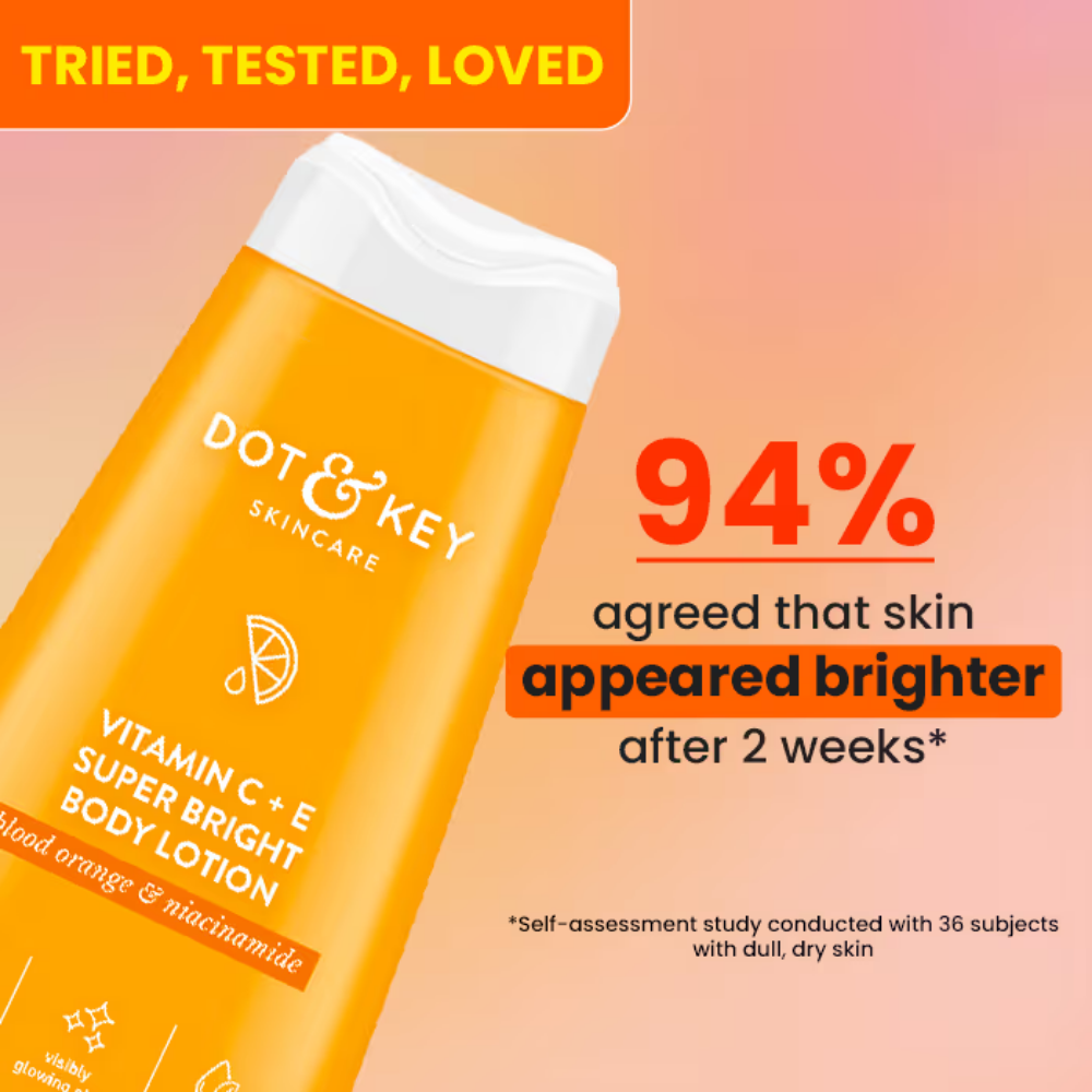Dot & Key Vitamin C + E Super Bright Body Lotion, With Blood Orange & Niacinamide, Deep Nourishment