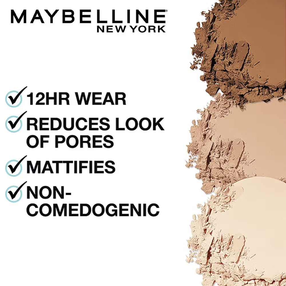 Maybelline New York Fit Me Matte + Poreless Pressed Powder, Lightweight