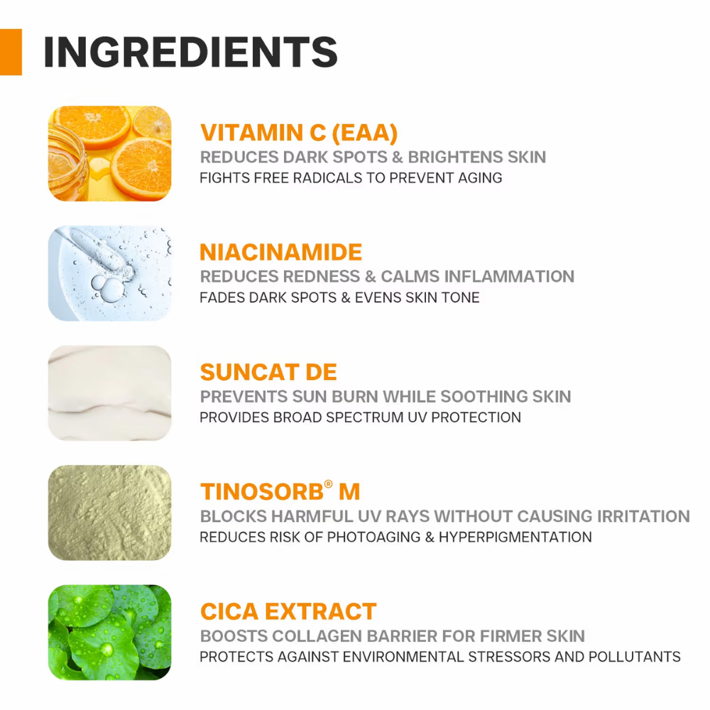 Dermatouch Niacinamide 2% Vitamin C Sunscreen SPF 50 PA++++