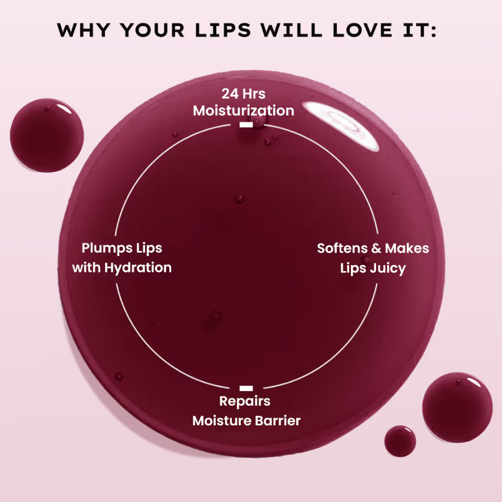 Hyphen Tinted Lip Balm ,Brightens Dark & Dry Lips - 1% Vitamin E, Peptide & Squalane - Orchid, Mauve