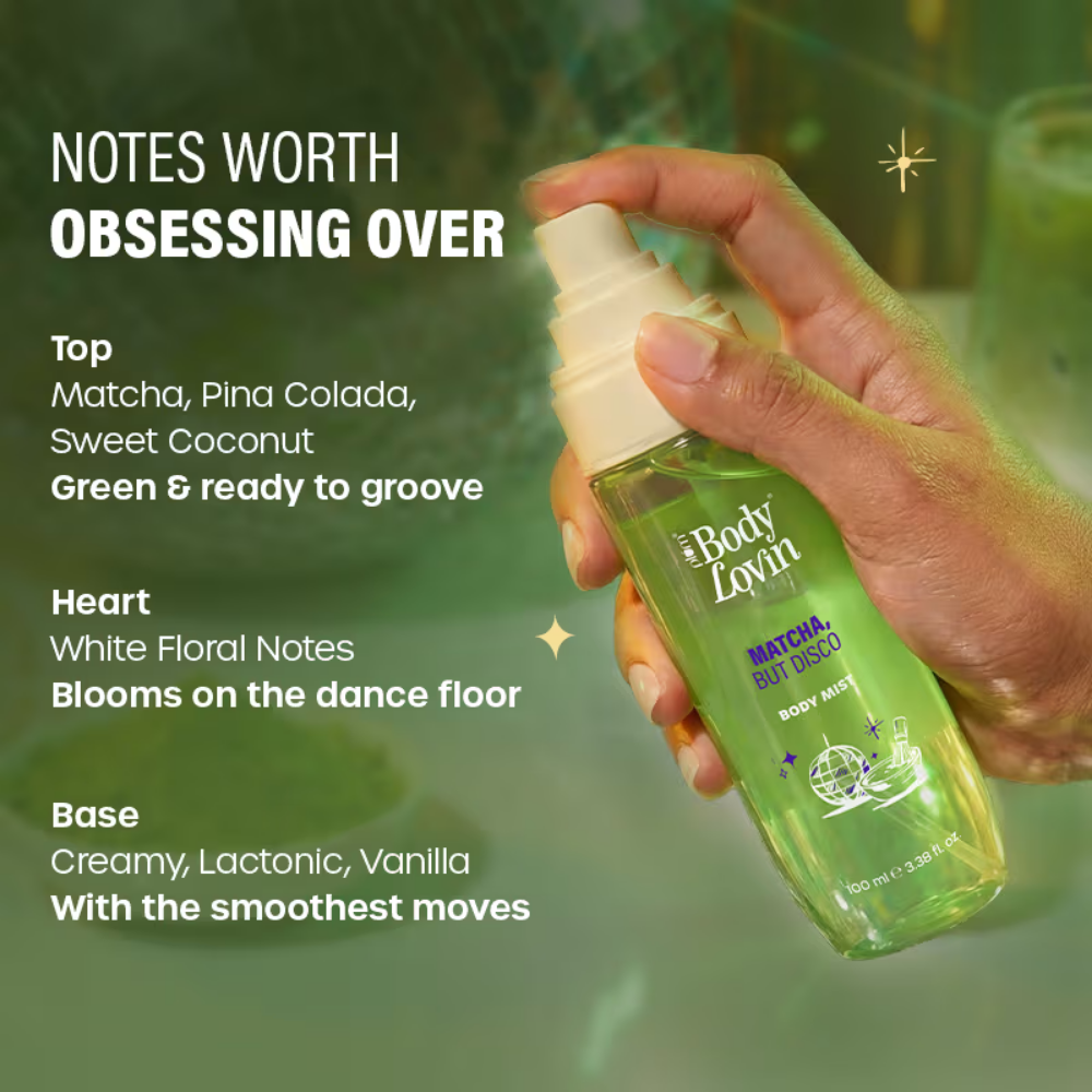 Plum BodyLovin’ Matcha, But Disco Body Mist, Long-Lasting, Lactonic Matcha Fragrance