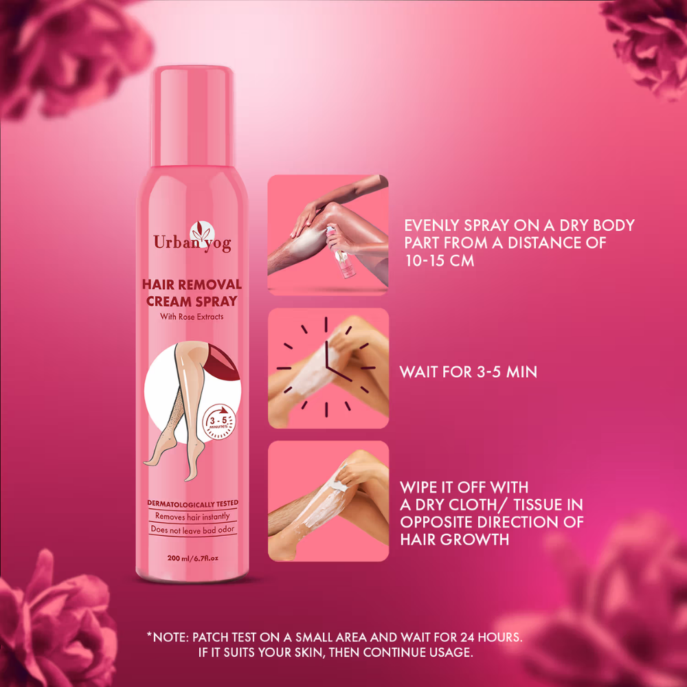 UrbanYog Hair Removal Cream Spray With Rose Extracts