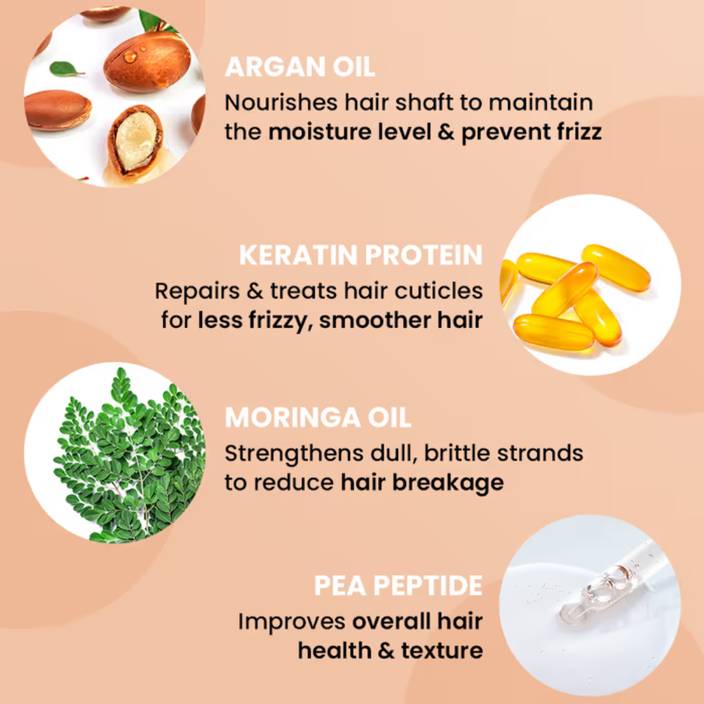 Dot & Key Moringa & Argan Frizz Control Smoothing Hair Conditioner, Pea Peptide & Keratin Protein