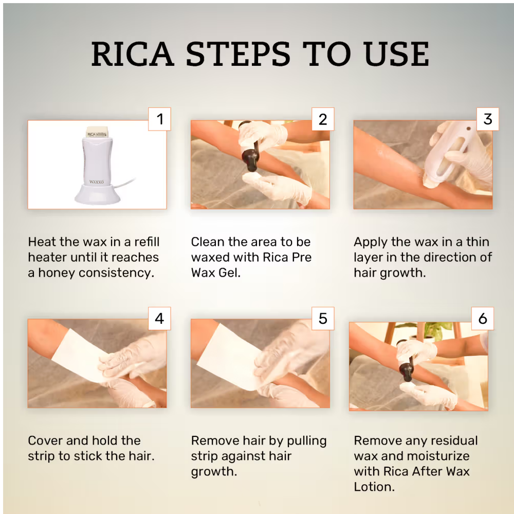 Rica White Chocolate Liposoluble Wax For Dry Skin With Glyceryl Rosinate & Natural Beeswax