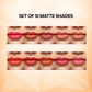 Recode Clay Matte Liquid Lipstick - Set Of 10