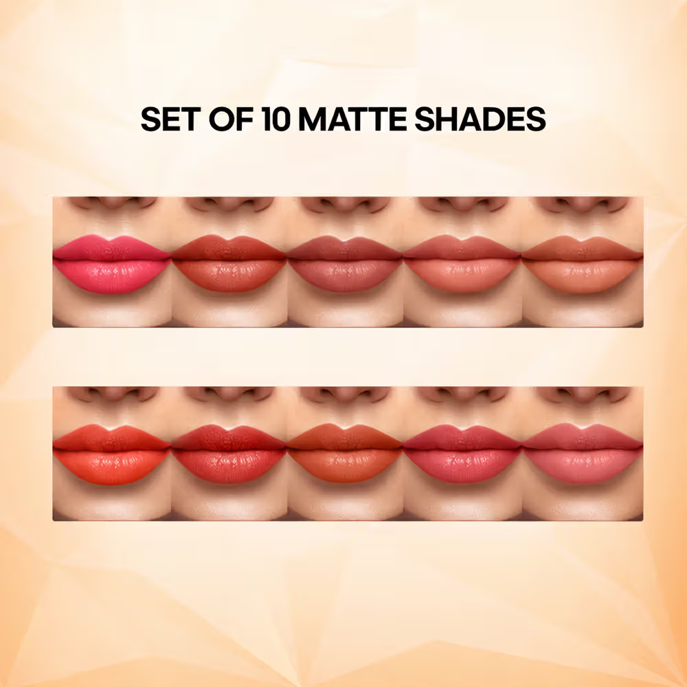 Recode Clay Matte Liquid Lipstick - Set Of 10