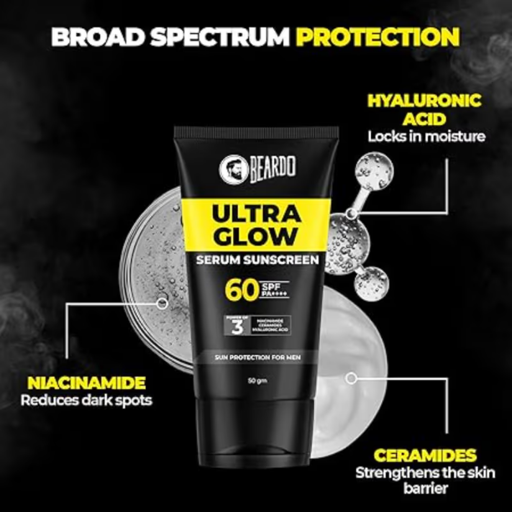 Beardo Ultra Glow Serum Sunscreen with SPF 60 PA++++
