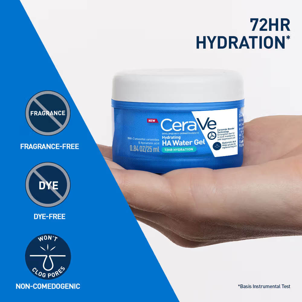 CeraVe HA Water Gel Oil-Free Face Moisturizer with Hyaluronic Acid & Ceramides for Plumpy Hydration