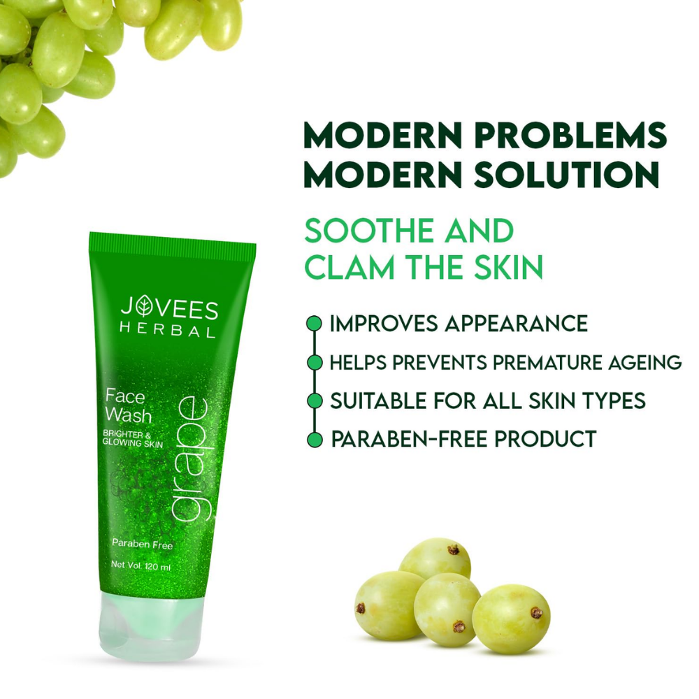Jovees Herbal Grape Fairness Face Wash For Dull Skin Removes Dark Spots And Gives Healthy Looking Skin