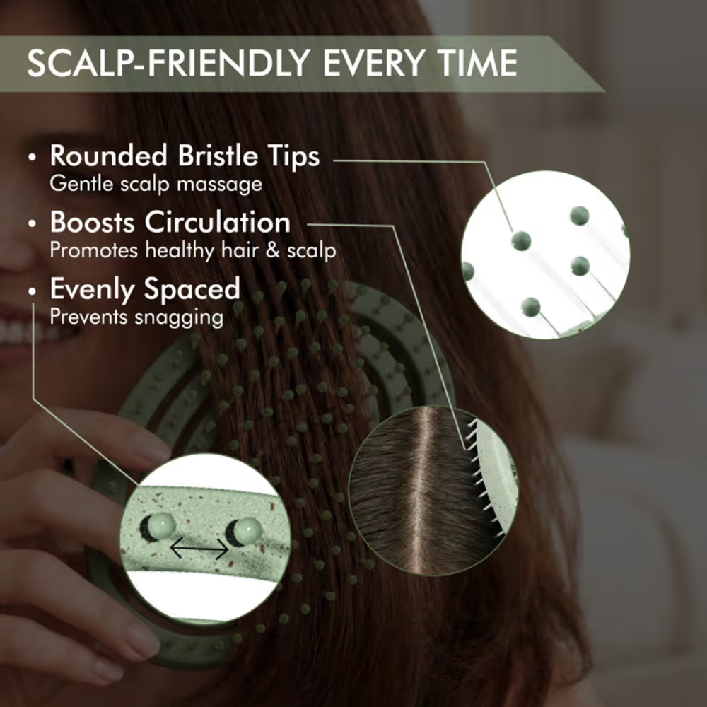 Ikonic Me Eco Spiral Travel Brush IKM- 2109 - Jade Green
