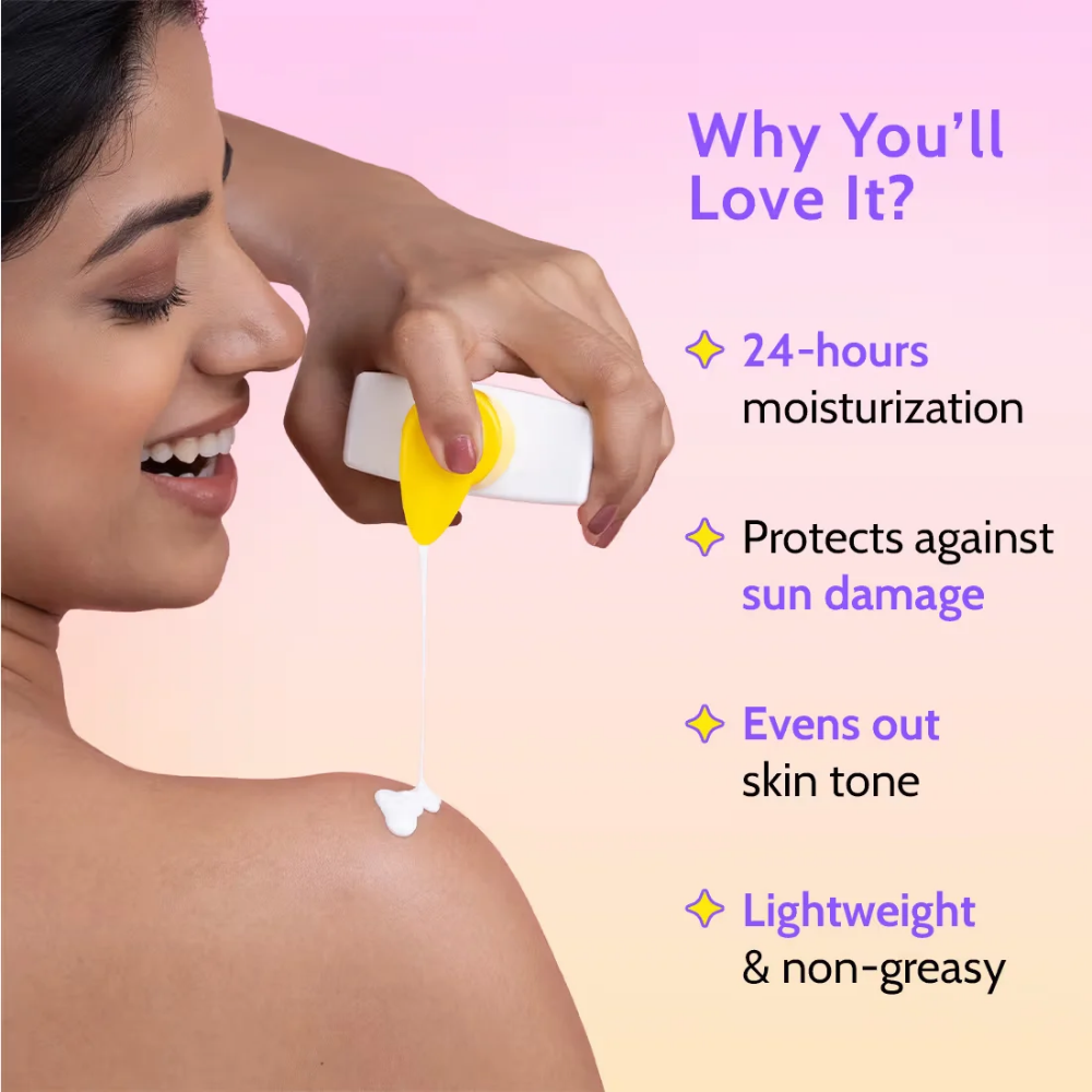 Chemist at Play Bright Boost SPF Body Lotion, SPF 50+ PA++++, Lightweight, 24 hours Moisturization