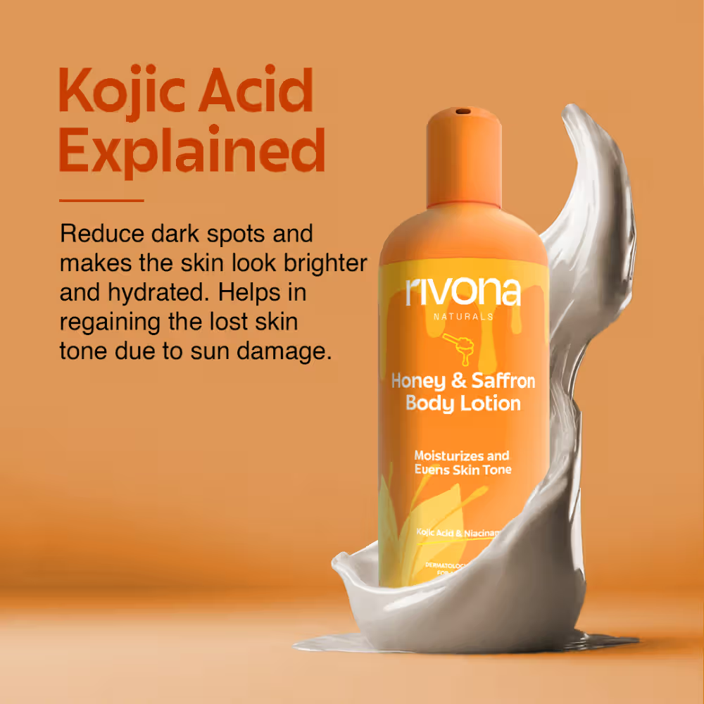 Rivona Naturals Honey And Saffron Brightening Body Lotion With Niacinamide For Dry Skin