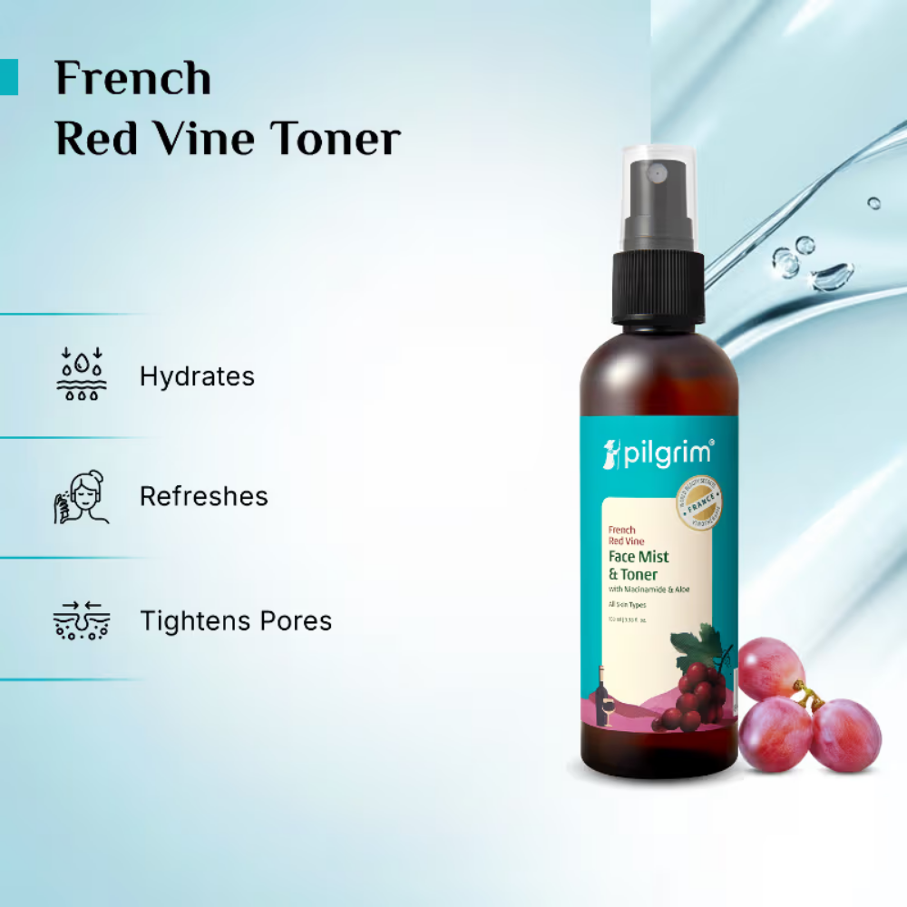 Pilgrim Red Vine Face Mist & Toner with Vitamin B3 & Aloe