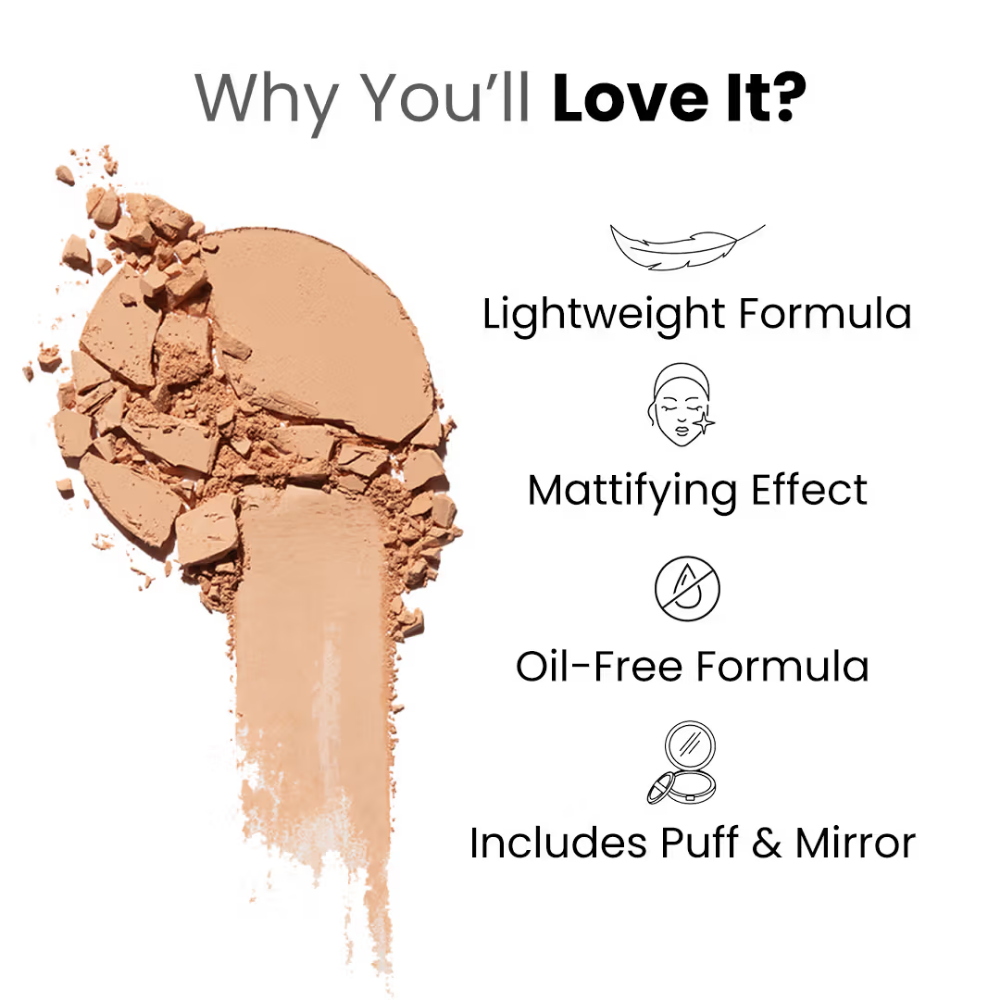Flicka Tomato Compact Powder With Spf Matte Finish Lightweight & Shine Control
