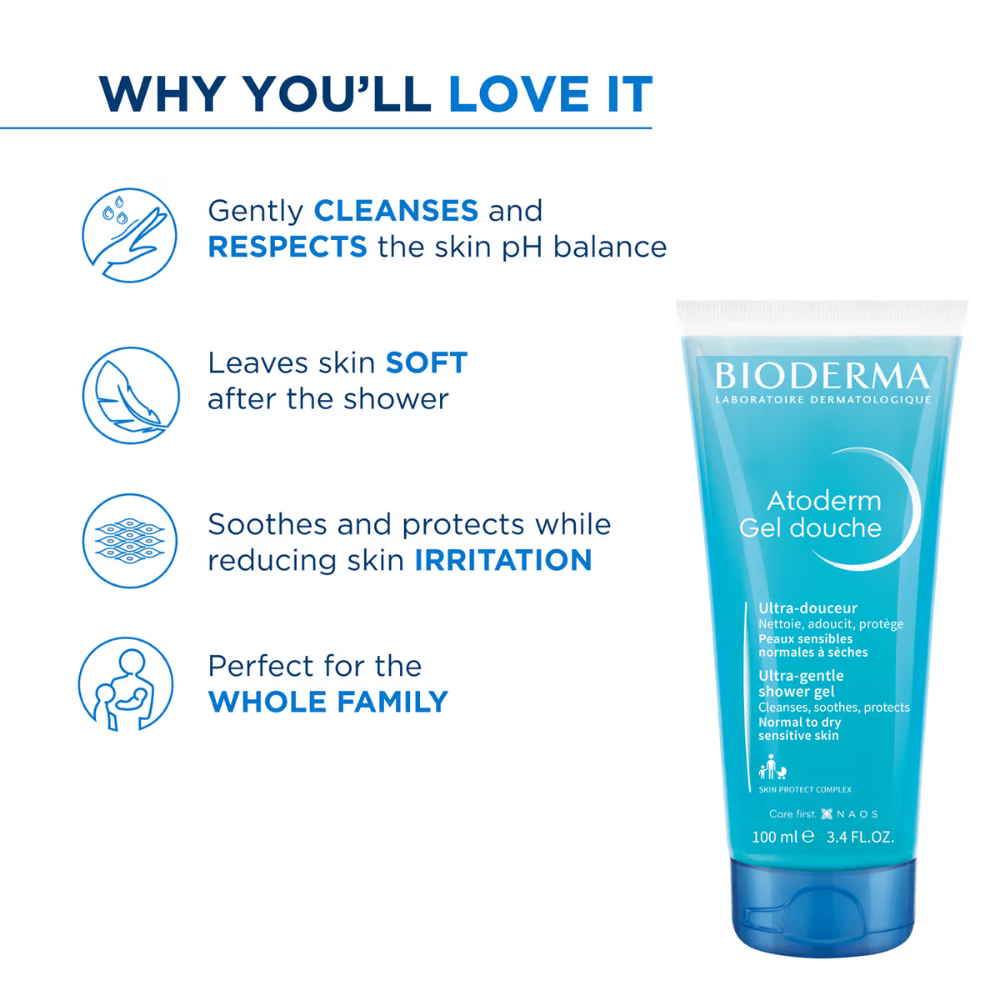 Atoderm Gel Douche Ultra Gentle Cleansing Gel With Niacinamide For 24H Hydration