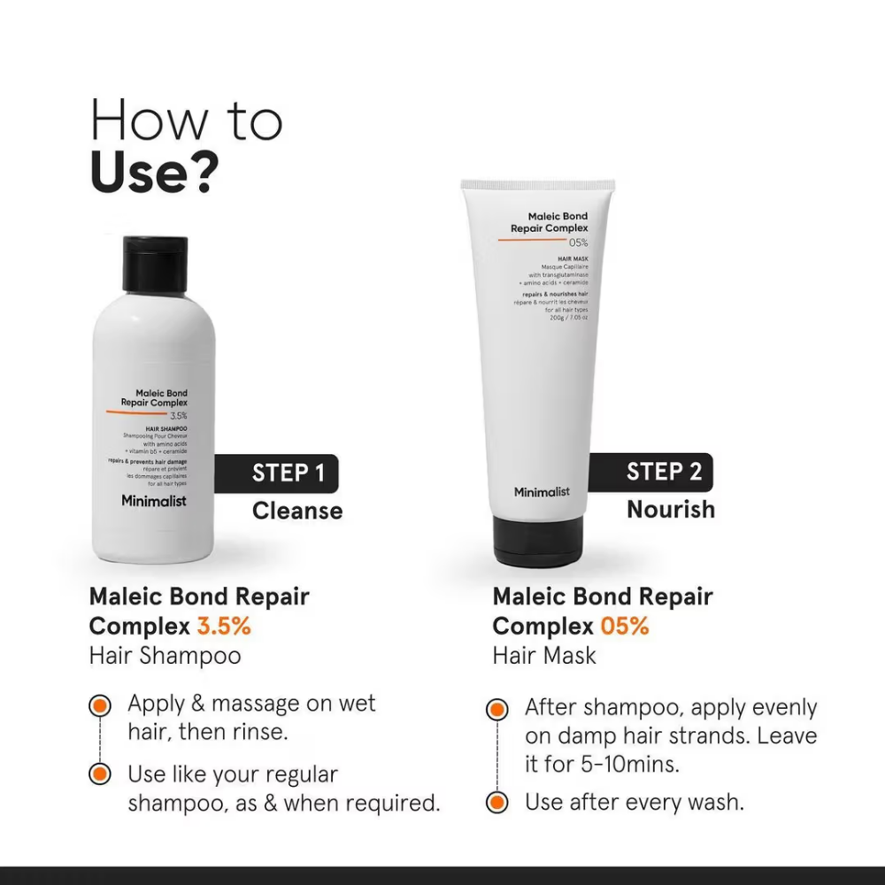 Minimalist Maleic Bond Repair Complex 5% Hair Treatment Mask With Transglutaminase, Amino Acids