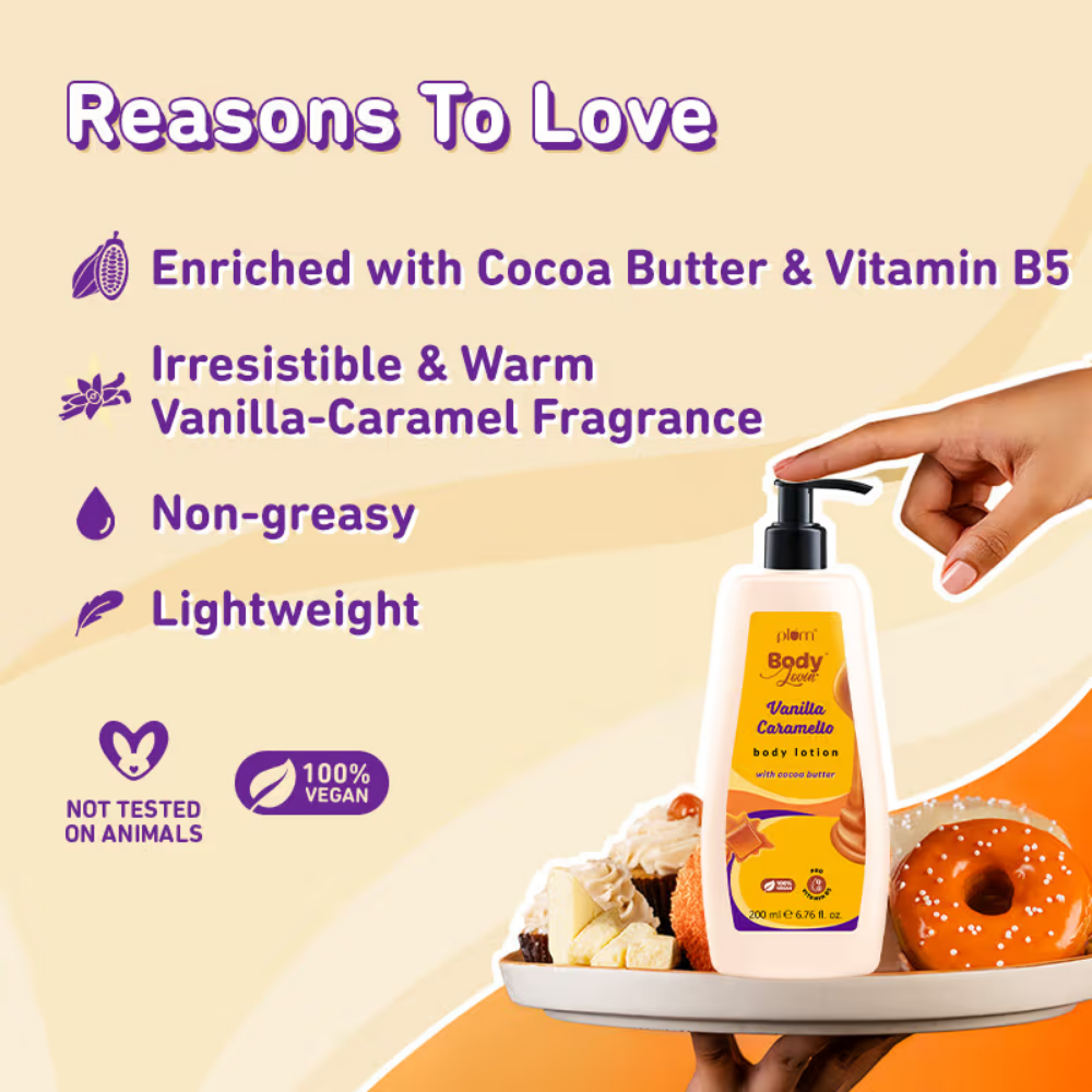Plum BodyLovin Vanilla Caramello Bestselling Body Lotion for Dry, Normal & All Skin type