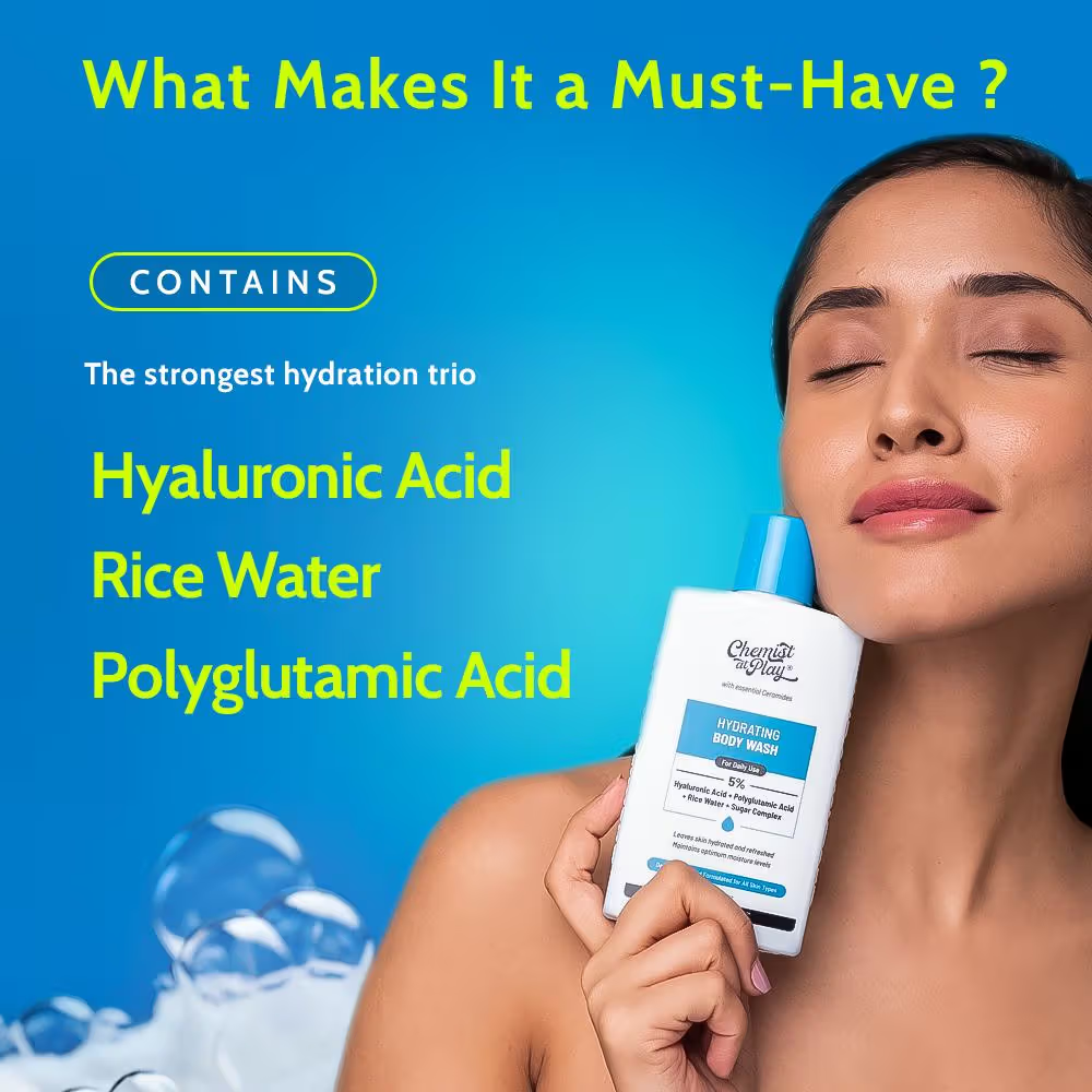 Chemist at Play Hydrating Body Wash 5% Niacinamide & Hyaluronic Acid Shower Gel for Women & Men