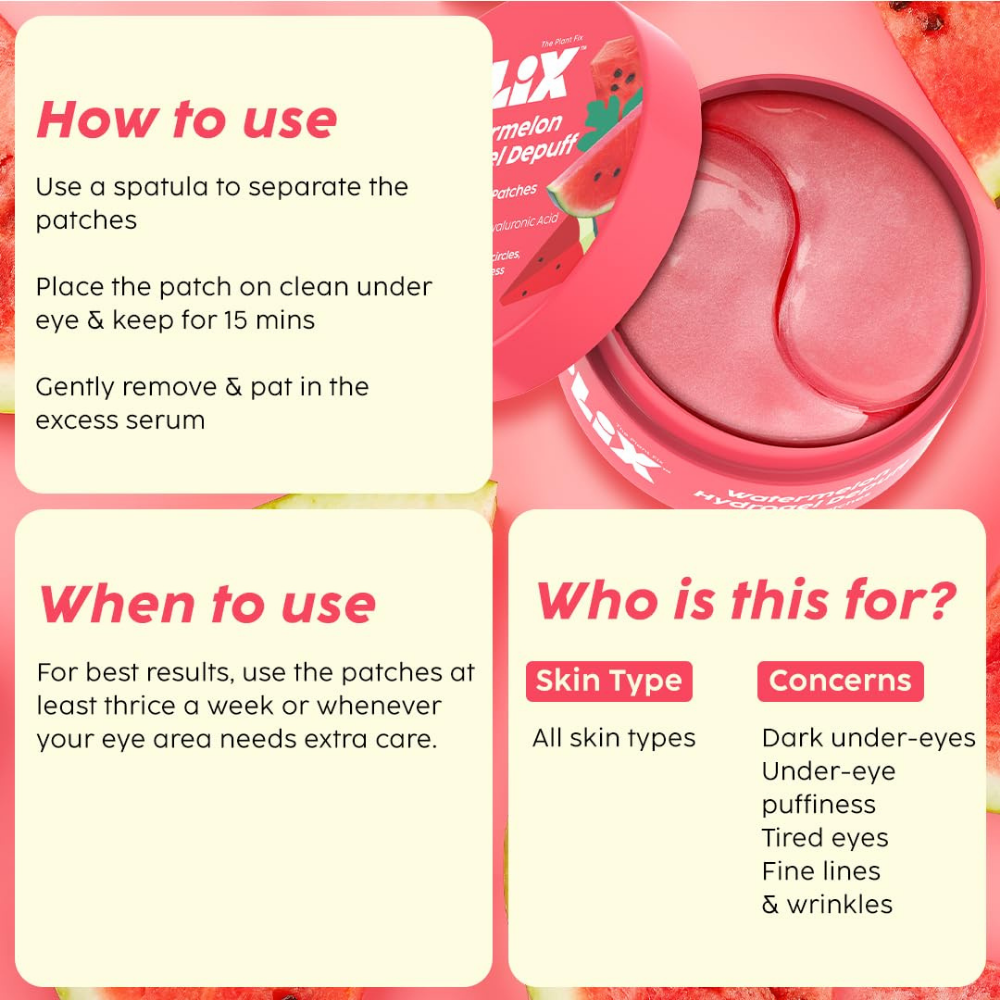 Plix Watermelon Hydrogel Under Eye Patches