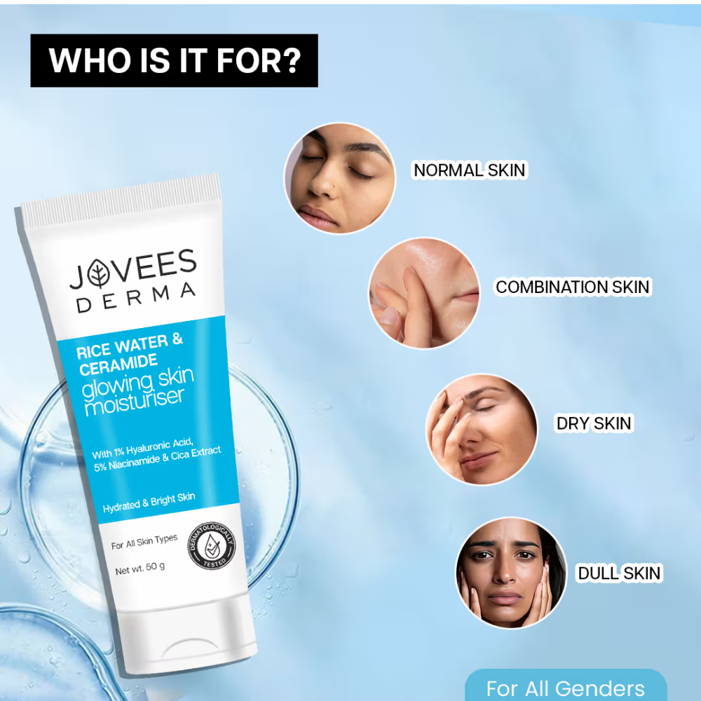 Jovees Derma Rice Water & Ceramides Glowing Skin Moisturizer