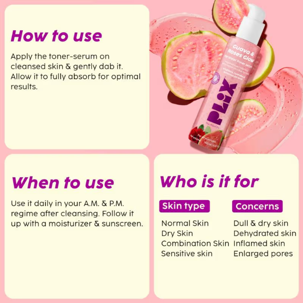 Plix Guava & Roses Glow Fat Water Toner Serum