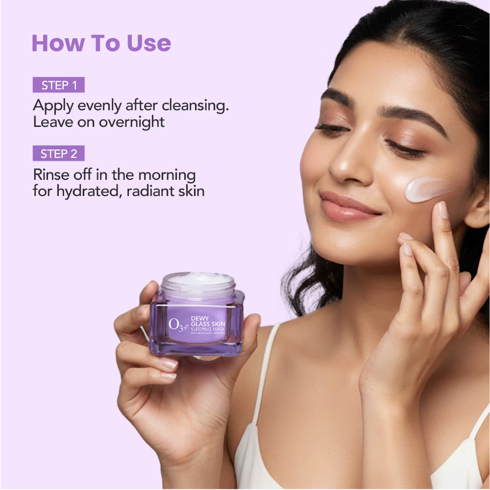 O3+ Dewy Glass Skin Sleeping Mask With Hyaluronic Acid And Ceramides