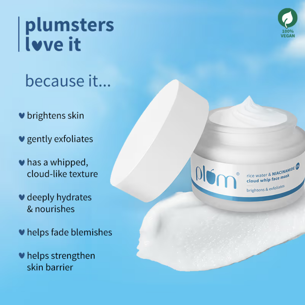 Plum Rice Water & 5% Niacinamide Cloud Whip Face Mask