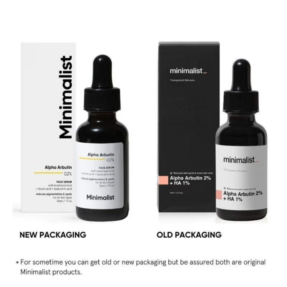 Minimalist 2% Alpha Arbutin Face Serum With Butylresorcinol & Ferulic Acid For Hyperpigmentation
