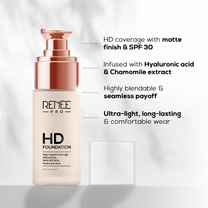 RENEE PRO HD Matte Foundation Weightless & Long Lasting, Highly Blendable with SPF15